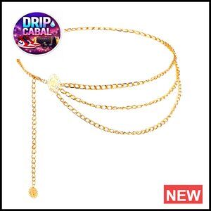 Adjustable Metal Waist Chain Belt Y2K Chic Layered Body Jewelry Fashion